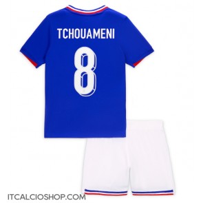 Francia Aurelien Tchouameni #8 Prima Maglia Bambino Europei 2024 Manica Corta (+ Pantaloni corti)